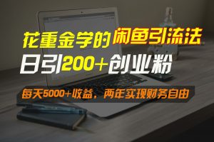 花重金学的闲鱼引流法,日引流300+创业粉,每天5000+收益,两年实现财务自由-KJ分享