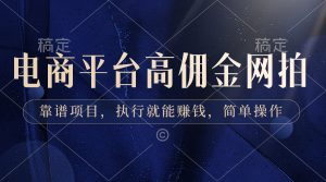 电商平台高佣金网拍，靠谱项目，执行就能赚钱，简单操作-KJ分享