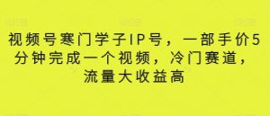视频号寒门学子IP号,一部手价5分钟完成一个视频,冷门赛道,流量大收益高【揭秘】-KJ分享