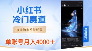 小红书冷门赛道，夜光治愈系壁纸号，单号月入4000＋-KJ分享