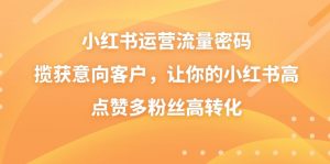 小红书运营流量密码,揽获意向客户,让你的小红书高点赞多粉丝高转化-KJ分享