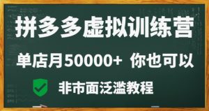 拼多多虚拟电商训练营月入30000+你也行,暴利稳定长久,副业首选-KJ分享