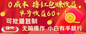 全新平台,0成本撸红包赚收益,单号收益60+,可批量复制,无脑操作,小白有手就行【揭秘】-KJ分享