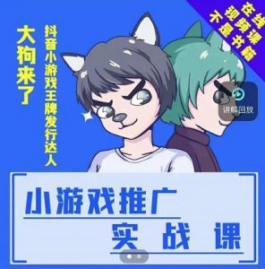 大狗来了:小游戏推广实战课,带你搭建一个游戏推广变现账号-KJ分享