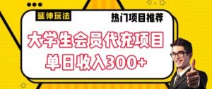 大学生代充会员项目，当日变现300+-KJ分享