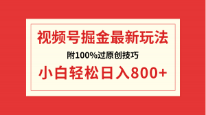视频号掘金,小白轻松日入800+(附100%过原创技巧)-KJ分享