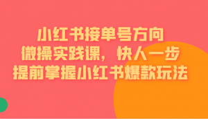 [小红书]小红书接单号方向微操实践课，快人一步提前掌握小红书爆款玩法-KJ分享