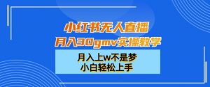 小红书无人直播月入30gmv实操教学,月入上w不是梦,小白轻松上手-KJ分享