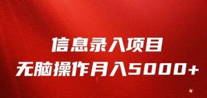 信息录入返佣项目,小白无脑复制粘贴,月入5K+-KJ分享