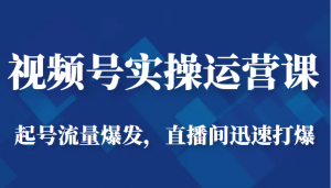 视频号实操运营课-起号流量爆发，直播间迅速打爆-KJ分享