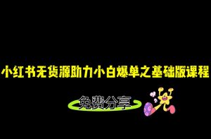 小红书无货源店铺从0-1基础版课程,助力小白弯道超车快速爆单!-KJ分享
