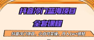 外面收费1288的抖音冷门蓝海项目,新手也可批量操作,月入1W+-KJ分享