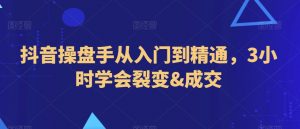 抖音操盘手从入门到精通,3小时学会裂变&成交-KJ分享