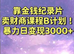 靠金钱纪录片卖财商课程B计划！暴力日变现3000+，喂饭式干货教程！-KJ分享