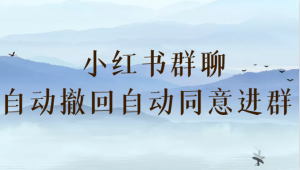 小红书群聊自动撤回、自动同意进群插件 （防截流）-KJ分享