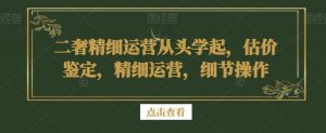 二奢精细运营从头学起，估价鉴定，精细运营，细节操作-KJ分享