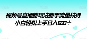 视频号直播新玩法新手流量扶持小白轻松上手日入600+-KJ分享