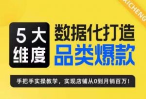 5大维度，数据化打造电商品类爆款特训营，一套高效运营爆款方法论-KJ分享