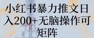 小红书暴力推文日入200+无脑操作可矩阵-KJ分享