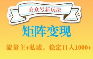 公众号软件玩法私域引流网盘拉新,多种变现,稳定日入1000-KJ分享