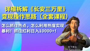详细拆解《长安三万里》变现操作思路，怎么抓住热点，怎么利用热度实现暴利…-KJ分享
