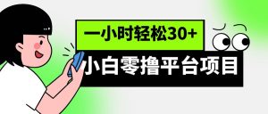 小白零撸平台项目,一小时轻松30+-KJ分享