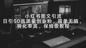 小红书图文引流，日引50高质量创业粉，简单无脑，转化率高，保姆级教程-KJ分享