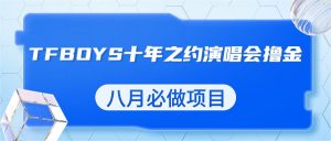 最新蓝海项目，靠最近非常火的TFBOYS十年之约演唱会流量掘金，八月必做的项目-KJ分享