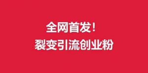 (全网首发)外面收费几千的裂变引流高质量创业粉-KJ分享