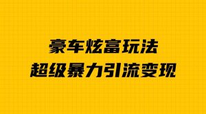 豪车炫富独家玩法,暴力引流多重变现,手把手教学-KJ分享