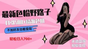 最新色粉变现野路子,日引500+老色批 可不加好友直接变现 小白轻松日入700+-KJ分享