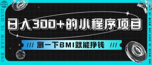 日入300+的小程序项目，测一下BMI就能挣钱-KJ分享