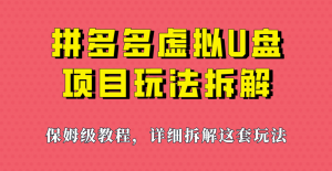 拼多多虚拟U盘项目,保姆级拆解,可多店操作,一天1000左右!-KJ分享