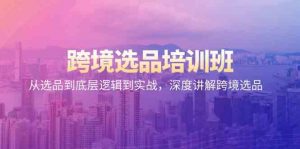跨境选品培训班：从选品到底层逻辑到实战，深度讲解跨境选品-KJ分享