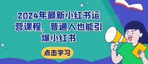 2024年最新小红书运营课程，普通人也能引爆小红书-KJ分享
