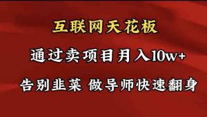 导师训练营互联网的天花板,让你告别韭菜,通过卖项目月入10w+,一定要…-KJ分享