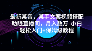 最新某音,某手文案视频搭配助眠直播间,月入数万 小白轻松入门+保姆级教程-KJ分享