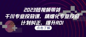 2023短视频带货-千川专业投放课,精细化专业投放,计划纠正,提升ROI-KJ分享