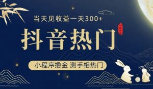 抖音最新小程序撸金,测手相上热门,当天见收益一小时变现300+-KJ分享