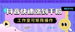 抖音快速涨粉秘籍，教你如何快速涨到千粉，工作室可矩阵操作-KJ分享