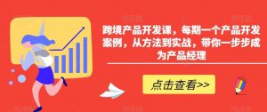 跨境产品开发课,每期一个产品开发案例,从方法到实战,带你一步步成为产品经理-KJ分享