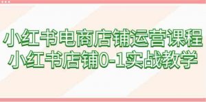 小红书电商店铺运营课程，小红书店铺0-1实战教学（60节课）-KJ分享