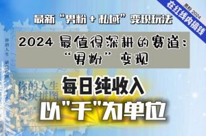 【私域流量最值钱】把“男粉”流量打到手,你便有无数种方法可以轻松变现,每日纯收入以“千”为单位-KJ分享