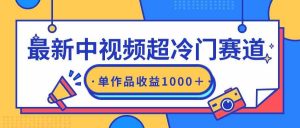 最新中视频超冷门赛道,轻松过原创,单条视频收益1000+-KJ分享
