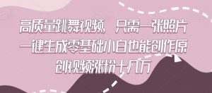 高质量跳舞视频,只需一张照片一键生成零基础小白也能创作原创视频涨粉十几万-KJ分享