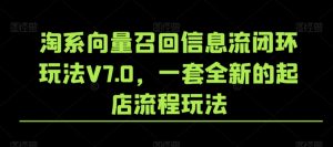 淘系向量召回信息流闭环玩法V7.0，一套全新的起店流程玩法-KJ分享