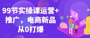 99节实操课运营+推广,电商新品从0打爆-KJ分享