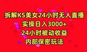 利用快手24小时无人美女直播,实操日入3000,24小时被动收益,内部保密玩法-KJ分享
