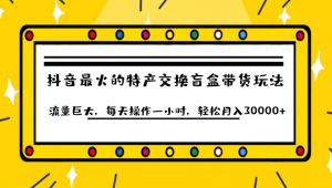 抖音目前最火的特产交换盲盒带货玩法流量巨大,每天操作一小时,轻松月入30000+-KJ分享