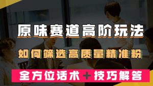 短视频原味赛道高阶玩法,如何筛选高质量精准粉?全方位话术+技巧解答-KJ分享
